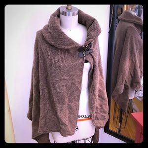 Lauren Ralph Lauren brown herringbone cape